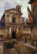 Arturo Ferrari Church of Santo Stefano in Borgogna in Milan oil